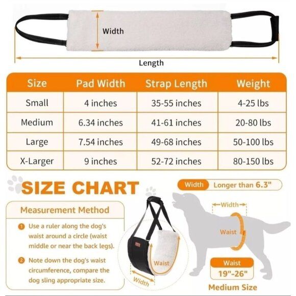 Loobani Dog Support Harness Lift Sling Adjustable Strap Reflective Strips Sz L - Picture 7 of 9